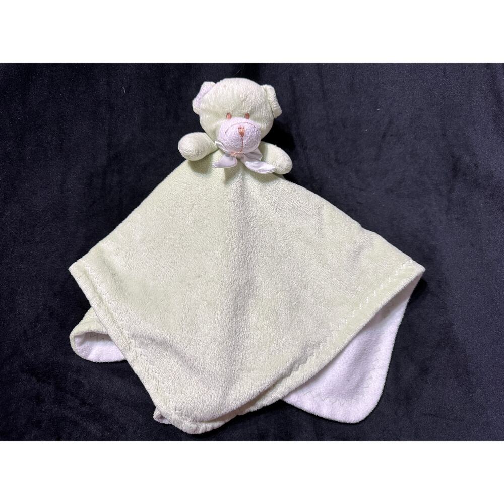 Blankets & Beyond Green Teddy Bear Vintage Baby Security Blanket Lovey Lovie